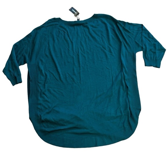Express NWT Women’s XL Tunic Top Forest Green 3/4 Sleeves Preppy Feminine Classy - Picture 6 of 16